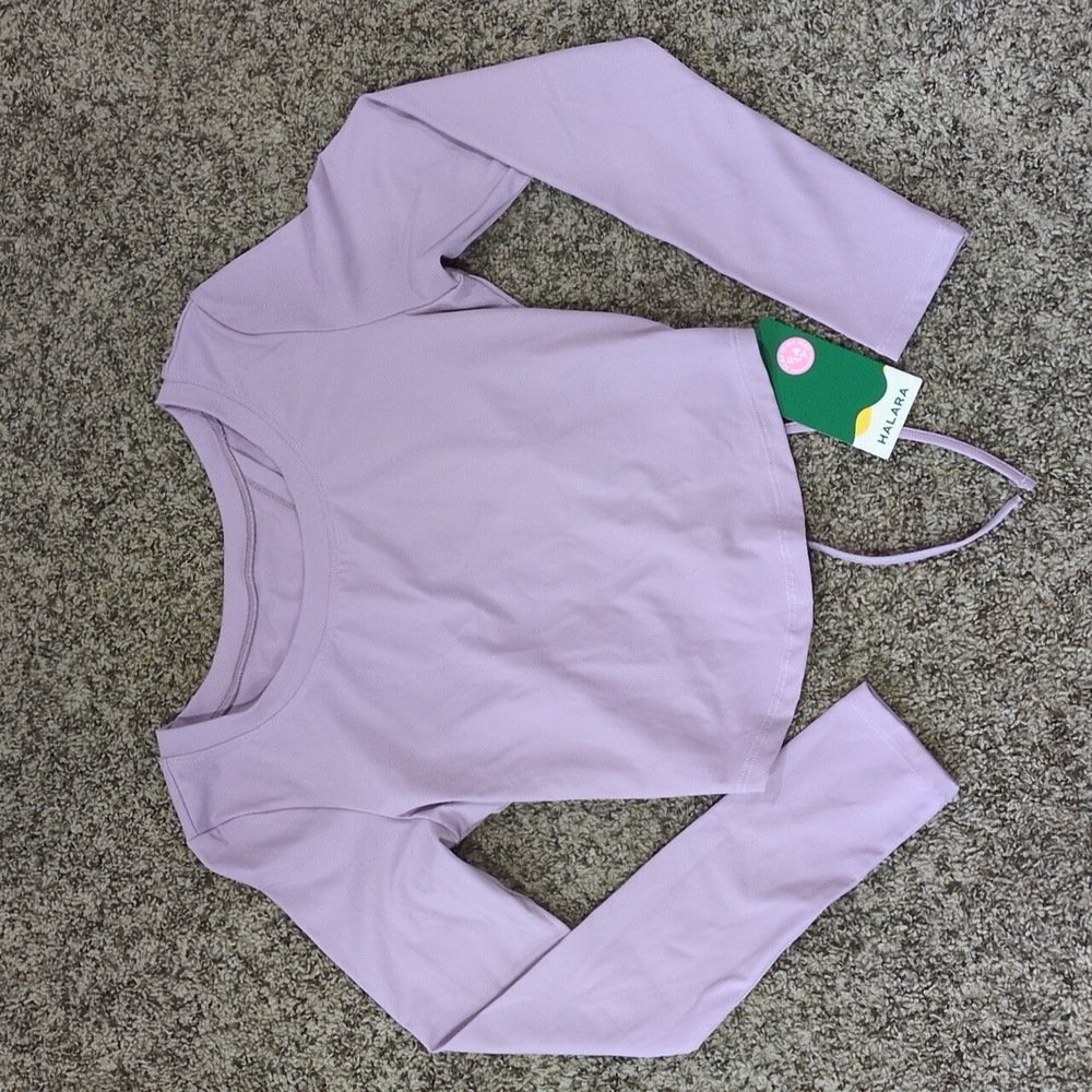 NWT Halara long sleeve crop | purple | small